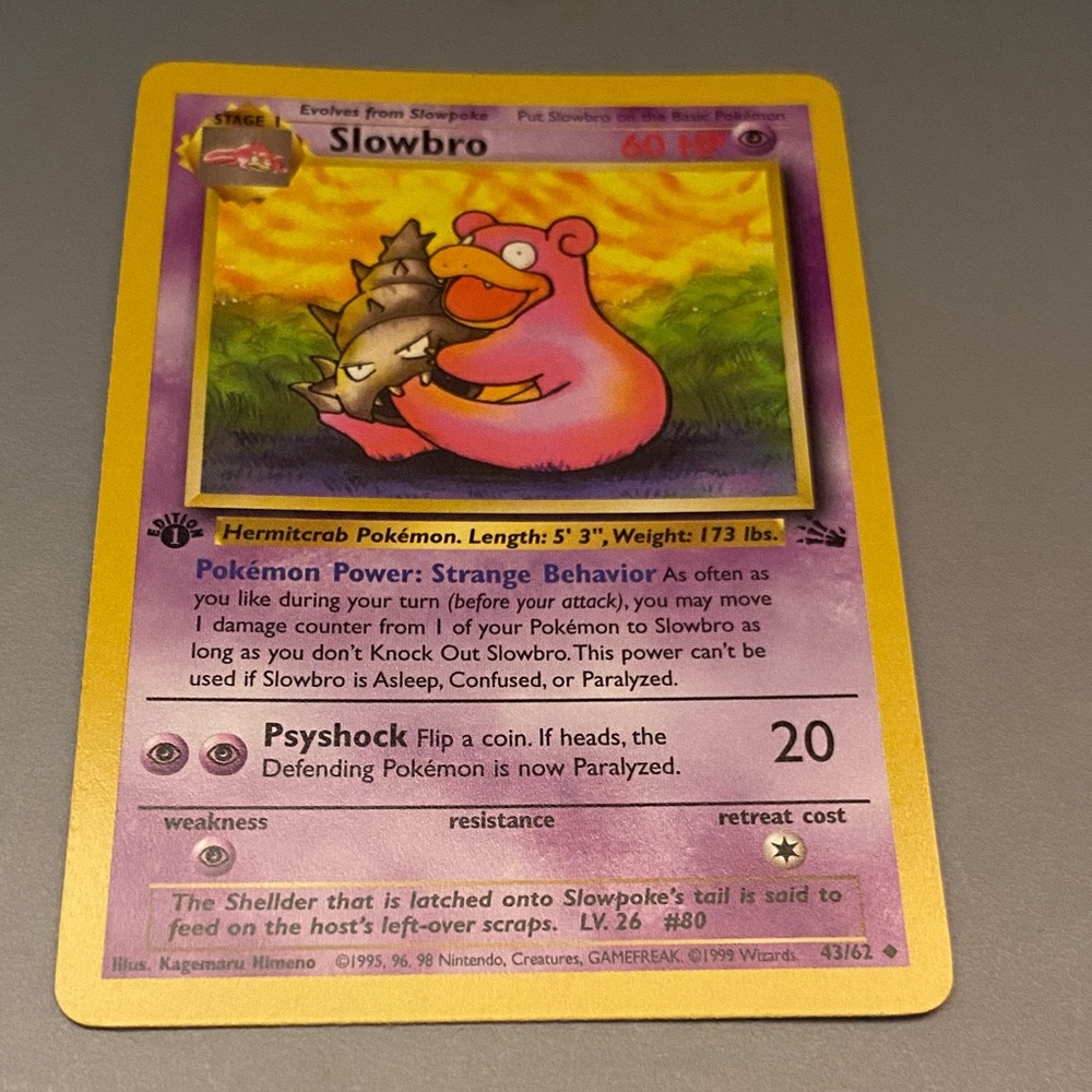 Slowbro 1st Edition (Non-Holo) 43/62 – Fossil Set Throwback